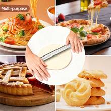 1个不锈钢擀面杖，不锈钢烘焙擀面杖，可重复使用不锈钢擀面杖，不粘面团擀面杖，适用于烘焙、披萨、馅饼、糕点、面条、饺子、馄饨、面团、饼干、糖等，中空轻巧设计，不粘，是家庭、厨房、生日派对、节日庆典的理想之选，3种尺寸：7.87/9.84/11.8英寸，经久耐用的厨房工具 - - - 查看 5