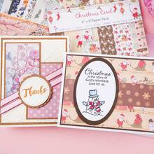 12 Sheets Fantasy Patterned Cardstock Paper 15x15cm, Scrapbook Paper For Crafts And Card Making, Single Sided, Christmas Scrapbooking Paper - Multicolor - View 9