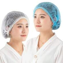 50/100 chiếc Mũ đầu bếp dùng một lần, Mũ đầu bếp co giãn, thoáng khí thoải mái có lưng lưới, Bọc đầu chống bụi khi nấu ăn và chuẩn bị thực phẩm, Mũ đầu bếp dùng một lần dày, thoáng khí - Nhiều màu - Xem 6