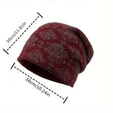 Vintage Style Floor Hat, Bohemian Floral Design, Perfect For Keeping Warm In Autumn And Winter.Lightweight And Suitable As A Chemotherapy Cap For Women. - Hoa màu xanh hải quân - Xem 5