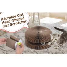 Kitty Kurlz Indoor Cat Toy, Cat Paw-Shaped Accordion Cat Scratcher With Bell Ball & Magnetic Design, Made Of Corrugated Cardboard And Sturdy - Một cỡ - Xem 8