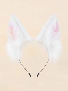 可爱兔子毛绒绒氛围手工兔耳朵发箍，复古洛丽塔配饰，多色蝴蝶结流苏动物耳朵发箍