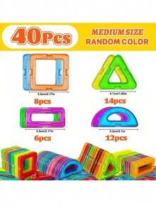 100pcs Magnetic Building Blocks, STEM Magnetic Sensory Toys, Suitable For Boys And Girls, Children's Magnetic Construction Toys For Brain Development, Preschool And Kindergarten - Multicolor - View 12