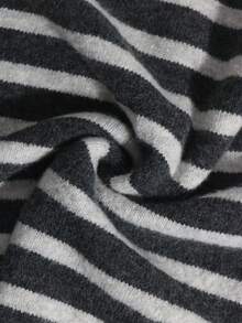 Áo khoác cardigan sọc cổ điển dành cho nữ, trang phục thường ngày, phù hợp cho các buổi hẹn hò, mua sắm, mùa xuân/thu/đông - Màu xám đen - Xem 7