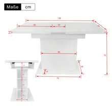 Extendable Dining Table, Dining Table With Storage, Rectangular Dining Table, Coffee/Leisure Table, Modern Simple Iron Dining Table, Space-Saving Multifunctional Dining Table, White - White - View 3