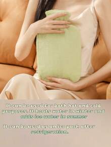 1个500毫升-1000毫升-2000毫升高密度PVC热水袋，可重复灌装，用于暖手和热敷，防爆设计，柔软绒面，可重复灌装热水袋，持久保温，大容量PVC暖手宝，螺旋盖灌装，防漏，热水袋，水袋，方便取用热水，药膏 - 彩色 - 查看 6