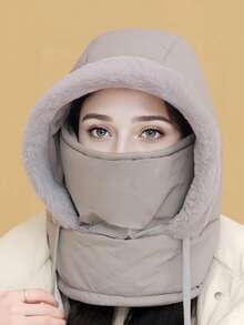 1顶女士纯色防水休闲可爱优雅波西米亚风抓绒保暖冬帽，男女通用秋季多功能耳罩帽，适合日常外出、滑雪、骑行 - 多色 - 查看 1