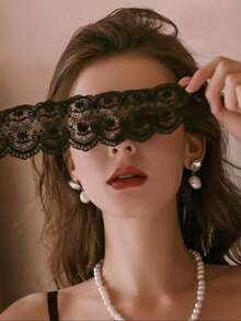 Sexy Lingerie Accessories, Lace Cutout Patches, Eye Masks, Ribbons, Nightclub Masquerade Party Masks, Provocative And Seductive Sexy Lingerie Accessories, Christmas, Valentine's Day, Dates, Parties, Dates - màu đen - Xem 6