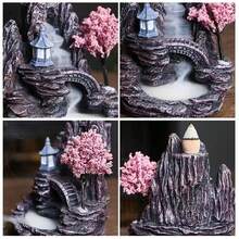 1pc Garden Pond Waterfall Backflow Incense Burner | Suitable For Air Purification Resin Crafts Home Decor | Handheld Incense Burner, Kitchen/Dining Table Incense Burner, Meditation, Yoga, Sleep - Multicolor - View 6