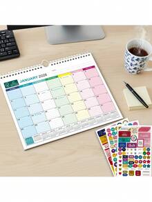 1张18个月挂历（2026-2027年）| 2026年1月至2027年6月，13 x 9.6英寸，大字印刷，螺旋装订，带挂钩，包含节假日和儒略日，倒计时方格，可查看过去/未来日期，覆膜纸 - 彩色 - 查看 11