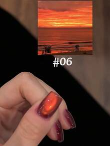 12ml Autumn And Winter Nails Retro Brilliant Flashing Red Blue Gold Glass Beads High-Density Nail Polish Glue For Nail Salon Whitening Popular Nail Art Nail Supplies Christmas Nails - 彩色 - 查看 6
