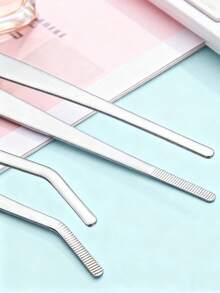 4pcs Personalized Tweezers, Custom Name/Text/Logo Stainless Steel Tweezers, Suitable For Eyebrow Grooming; Professional Stainless Steel Tweezers, Specifically For Eyebrow Grooming, Suitable For Facial Hair, Debris, And Ingrown Hair Removal. Eyebrow Tools, Hair Removal Tools, Facial Hair Removal, Hair Trimmers, Hair Clippers, Hairdressing Supplies, Hairdressing Services, Bags, Storage Boxes, Storage Devices, Hair Accessories. - Silver - View 8