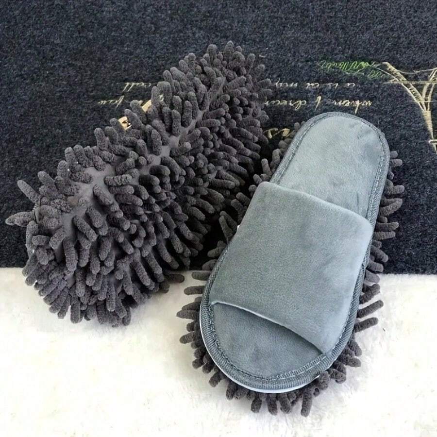 1 Pair Of Removable Lazy Cleaning Slippers, Cleaning Supplies, Cleaning Tools, Bathroom Essentials - 1 đôi màu xám - Xem 1