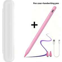 通用电容式触控笔，适用于 iOS 和 Android 平板电脑及智能手机，双头替换笔尖。可用于书写、触控、绘画、笔记。带状态指示灯，一键操作，磁吸吸附，可替换笔尖，超长待机