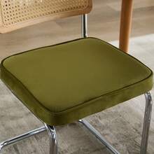 Set med 2 moderna medeltida matstolar, sammet, naturlig rottingbas och kromat rostfritt stål, klädda köksstolar i rotting, guld, beige, olivgrön. - Olivgrön - Visa 9