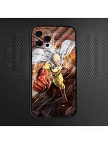 Funda de teléfono Anime O-One Punch Man compatible con 16,15,14,13,12,11 Plus, Pro Max, XS, X, XR, SE, funda de silicona suave negra, funda compatible con funda  17 pro max, funda  17 pro, funda  17, funda  16, funda  16 pro max, funda  15 - Z5 - Ver 9
