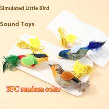 1PC Indoor Interactive Cat Chasing Amusing Distraction Toy That Mimics The Sound Of A Bird. Cat Amusing Toy That Imitates The Sound Of A Bird And Is Self-Comical. Wall-Mounted Indoor Cat Toy That Is Amusing And Self-Comical. Interactive Indoor Bird Toy. - Multicolor - View 17
