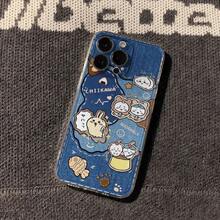 Cute Cartoon Fashion Denim Chikawa Space Phone Case For IPhone 17/16/15/14/13/12/11/Air/Pro/ProMax  Galaxy S22/S23/S24/S25 Plus Fe Ultra, Highly Popular Funny And Interesting Patterns, Cute Characters, Classic Fashion Phone Case, Shockproof, Anti-Fingerprint, Durable Phone Case - Trộn màu - Xem 3