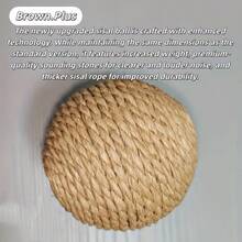 Balle de jouet pour chat en matériau naturel, durable et résistante aux morsures, conception sonore sans batterie, convient pour une utilisation intérieure et extérieure, excellent cadeau pour les propriétaires de chats, jouet pour animaux de compagnie pour le plaisir intérieur et extérieur, texture artisanale, jouet pour animaux de compagnie, divertissement pour chats, passe-temps pour animaux de compagnie - Multicolore - Voir 3
