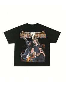 Brooks Dunn T Shirt -Vintage Rap Tee Hip Hop Graphic Print All Size Unisex Round Neck T-Shirt - màu đen - Xem 1