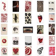 50张Y2K美学可爱复古女式海报贴纸，Y2K风格贴纸，美学贴纸，Y2K风格酷炫贴纸，防水乙烯基材质，适用于笔记本电脑、手机、汽车、滑板、水瓶、剪贴簿、电脑、日记本等。 - 彩色 - 查看 3
