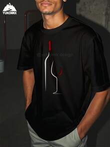 Camiseta Gráfica de Botella de Vino Vintage para Hombre - Camiseta Suave y Transpirable de 100% Algodón, Camiseta Casual de Cuello Redondo Clásico para Regalos de Cumpleaños/Aniversario - Regalo para Esposo, Atuendos para el Día a Día y Ocasiones Especiales - Camiseta de Verano Lavable a Máquina, Camiseta de Vino, Regalo de Aniversario, Diseño Retro, Ajuste Cómodo, Camiseta Estampada, Regalos para Compradores, Regalo de Cumpleaños, Material Ligero, Camiseta Estampada, Ropa para Adultos - Negro - Ver 8