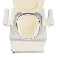 kangten Bedside Commode Toilet, Portable Toilet Chair, Adult Potty Chair For Bathroom - 灰色+米色 - 查看 3