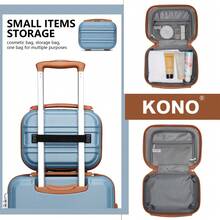 Lightweight 2 Piece Cabin Suitcase Set 20 Inch Carry On Luggage With Vanity Case ABS PC Hard Shell Spinner Wheels TSA Lock YKK Zipper For Travel - Dusty Blue - View 11