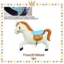 2/1 件西部主题马气球装饰 - 148 厘米铝箔，自封，无需电源，非常适合生日和牛仔派对、派对气球、西部主题装饰 | 自封气球、圣诞装饰