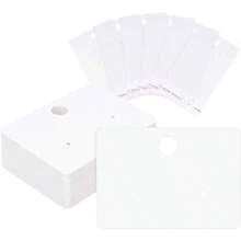 - tarjetas de exhibicin de arete, 2x 1.4 pulgadas, con bolsas, paquete de exhibicin de joyas para vender, colgar, manualidades - Blanco - Ver 2
