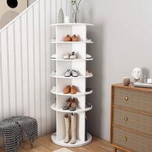6-Tier Rotating Shoe Rack With 360° Rotation For 24 Pairs Of Shoes, Extra Tall Boot Rack, White, 60 X 60 X 161 Cm - White - View 2