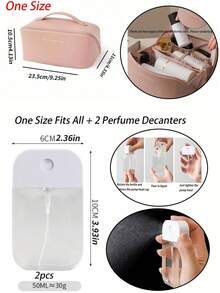 1pc Portable Large Capacity Makeup Bag, Modern Letter Graphic Cosmetic Bag, For Home, Travel,Boho Vibes,For Holiday Beach, Bathroom Collection, Bedroom Collection, Large Capacity - Pink - View 13