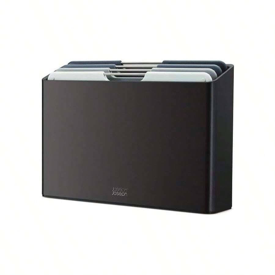 Joseph Joseph Folio 4-Piece Colour Coded Cutting Board Set, Slimline Case For Organized Kitchen Storage, Graphite - MàuA - Xem 1