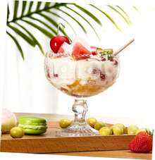 ón de helado fabricante de helados hielo cuenco para servir con patas Maceta bol vasos para postres vasitos para postres tazas de pudín de vidrioón de vidrio Transparent - 1 - Ver 5