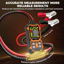 POROMETISTO 12V 24V Car Battery Capacity Tester, Lead-Acid Battery Analyzer, DC 8-30V SOH SOC CCA Measurement, Suitable For Motorcycle, Truck, Boat