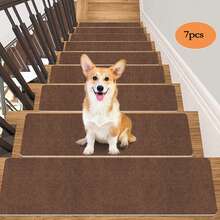 15pcs Wood Stair Treads, Suitable For Indoor Stairs, Non-Slip Carpet, Stair Treads, Spiral Staircase Set, Fit For Indoor Wooden Stairs, 22*70cm (15pcs) Wood Stair Carpet Treads - Multicolor - View 30