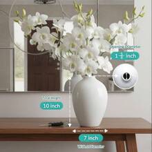 - Jarrn de porcelana brillante elegante de 10 pulgadas, florero de cermica blanco, cermica para jarrones, decoracin del hogar, floreros decorativos blancos altos para zacate de - Blanco + Alto 10'' - Ver 3