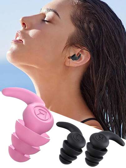 Nút bịt tai silicon tái sử dụng, chống nước và cách âm, thích hợp cho bơi lội, ngủ, ngáy, học tập, nghe nhạc, du lịch ngoài trời, công nghiệp, thoải mái.