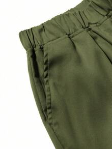 1pc Boys' Fashionable Casual Multi-Pocket Cargo Pants, Versatile For Commuting And Daily Wear - Army Green - View 5