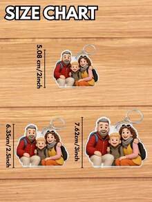 1pc Personalized 2D Cartoon Keychain, 2D Character Custom Acrylic Photo Keychain, Customized Acrylic Cartoon Character Keychain, Valentine's Day Gift For Her/Him, Souvenir, Elegant Pendant Accessory, Unique Commemorative Gift For Friends, Family, Couples, Suitable For Birthday, Wedding, Anniversary, Creative Decorative Accessory - Multicolor - View 8