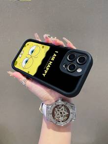 SpongeBob SquarePants 1个时尚创意趣味海绵宝宝字母标语彩绘图案防震手机壳，适用于三星/苹果17/16/15/14/13/12/11 Pro Max/12 Pro/14 Plus及其他型号 - 彩色 - 查看 8