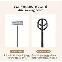 Montalatte elettrico portatile, montatore di latte ricaricabile a 3 velocità, adatto per matcha, cappuccino, cioccolata calda, tè, cottura, uova - Multicolore - Visualizzare 5