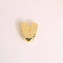 1 pieza Colgante de letra del alfabeto A-Z, Cuentas con agujero grande con inicial, Accesorio de joyería chapado en oro de 18K - Dorado - Ver 12