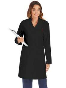 Laboratory Coat / Scrub Uniform Jacket With Multiple Pockets Black Spring - Black - View 7