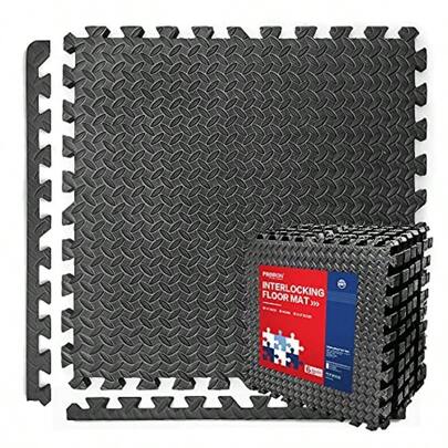 Puzzle Exercise Mat 2CM Thick EVA Interlocking Foam Floor Tiles For Home Gym Mat For Home Workout Equipment Gym Floor Padding For 60 Cm X 60 Cm X 2 Cm 24 Sq Ft - 6 Tiles