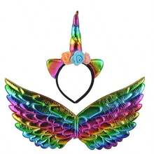 Unicorn Accessory Kit: Tiara With LED Lights + Wings - Princess Costume Party Tiara Decoration - 彩色 - 查看 4