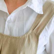 1件实用交叉背带围裙，带大口袋，轻便舒适，趣味厨房围裙，男女通用，适合露营、家庭厨房、餐厅、咖啡馆、烹饪、园艺、家务等。 - 彩色 - 查看 7