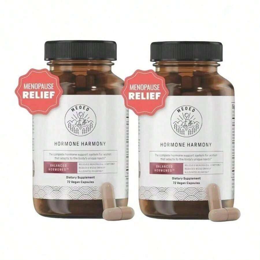 MEOED Hormone Harmony - Natural Blend For Mood & Comfort, Drug-Free Support For Menopause Symptoms, 72 Vegan Capsules Healthcare Fitness - 2PCS - 查看 1
