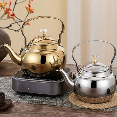 1 st förtjockad rostfri stålkök vardagsrum matsal tekanna kaffekanna med sil för te, kaffe, mjölk, fruktjuice för utomhusbruk, bröllop, fest, presenter, födelsedag, jul