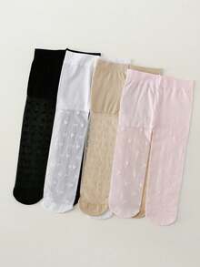 4 piezas de mallas de danza ultra delgadas con estribos, leggings elásticos adecuados para niñas - Multicolor - Ver 13